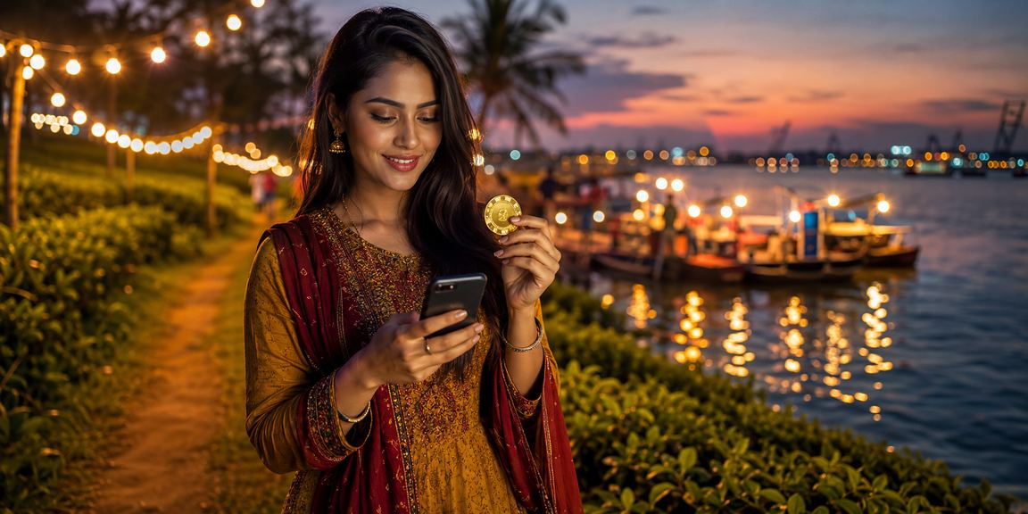 কক্সবাজারে চা বাগানের পাশে মোবাইলে বেটিং টিপস দেখছেন একজন ব্যবহারকারী